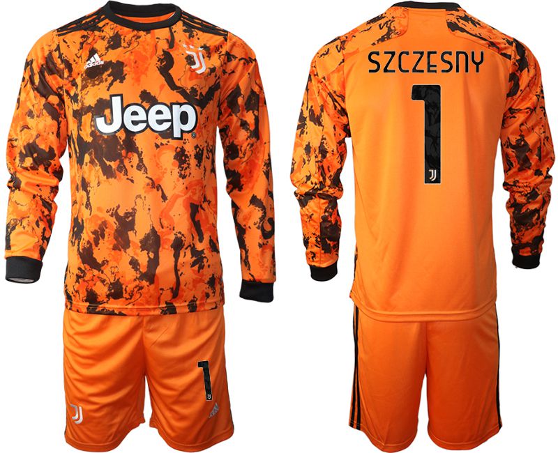 Men 2020-2021 club Juventus away long sleeves #1 orange Soccer Jerseys->juventus jersey->Soccer Club Jersey